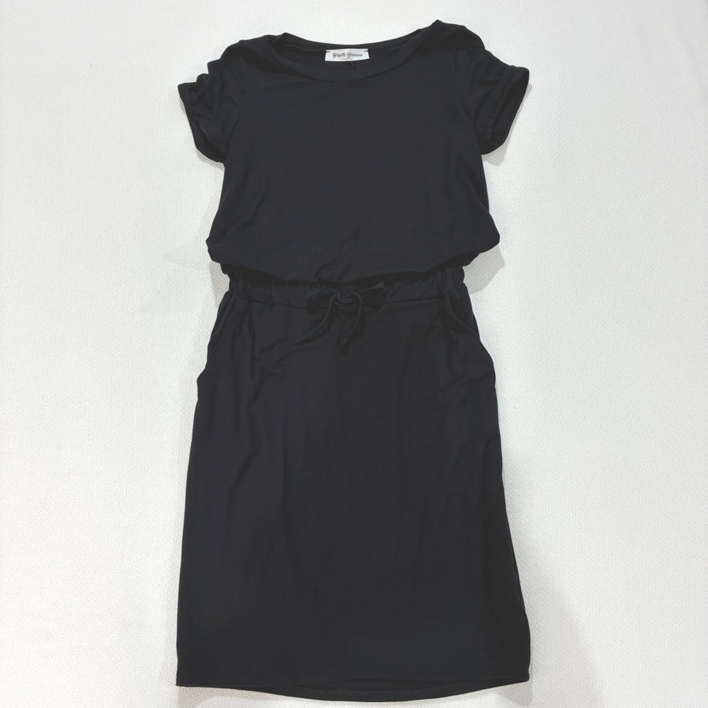 Brigitte Brianna Mini Dress Black Minimalist LBD Casual Y2K Girlie Small